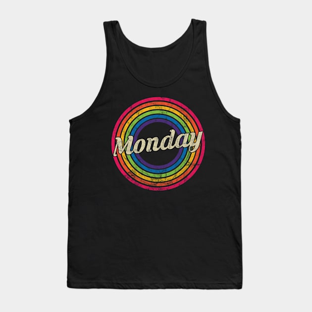 Monday - Retro Rainbow Faded-Style Tank Top by MaydenArt